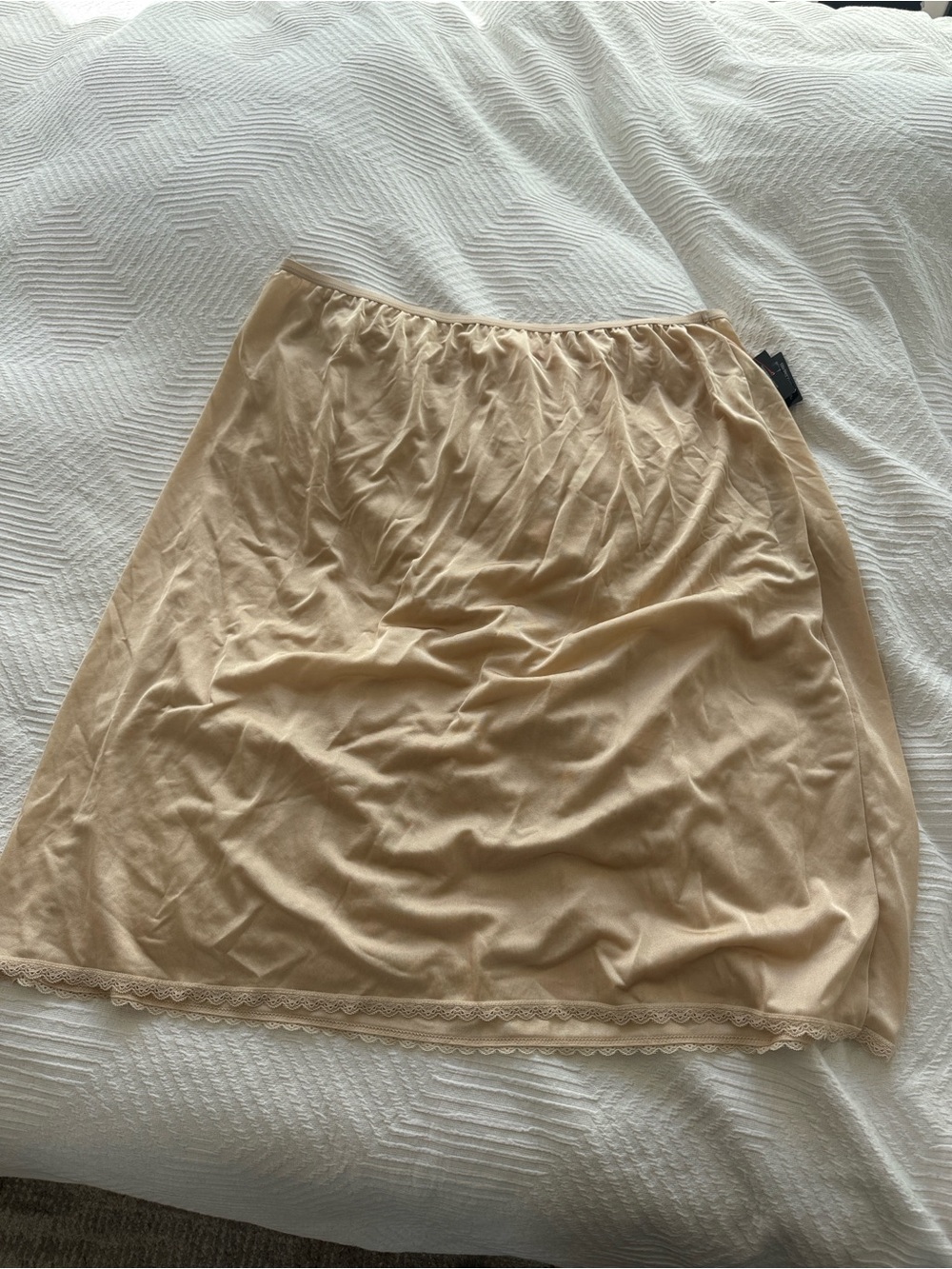 Beige A-Line Slip Skirt